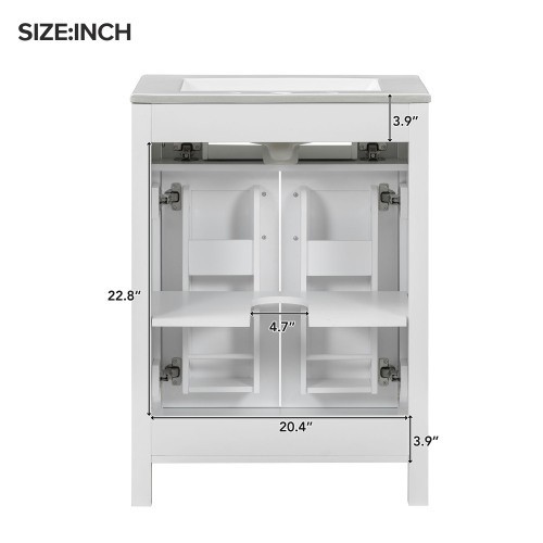 Ample Storage Bathroom Sink Vanity Solid Wood Frame 48 inch Vanity Bathroom