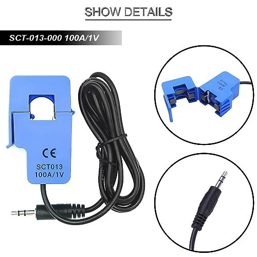 Non-invasive Split Core Current Transformer 100A/1V AC Sensor + ADS1115 Module &