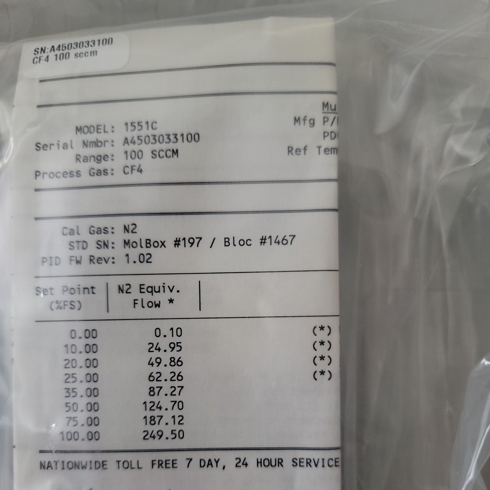Celerity UFC-1551C Controller MFC UNIT CF4/N2 100 SCCM Come with Certificate