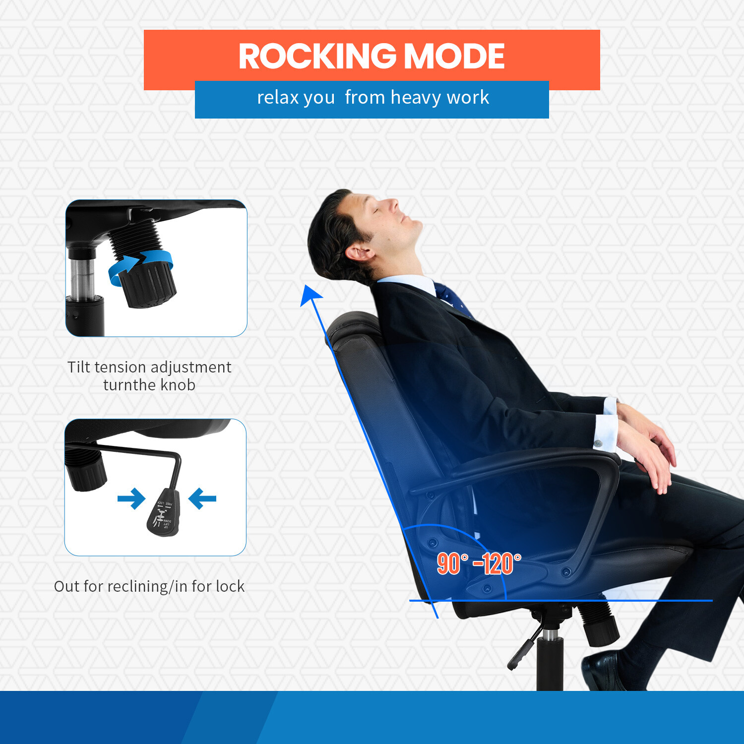 Home Office Chair Ergonomic Desk Chair PU Leather Task Chair