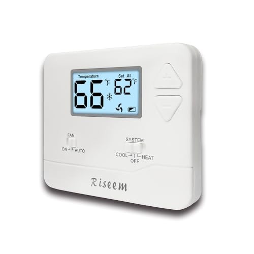 NonProgrammable Thermostat for Home, Single-Stage Systems,Digital Energy White