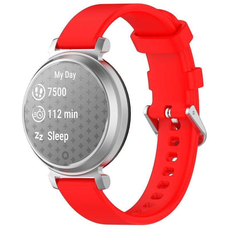 Garmin Lily 2 Active Red Silicone Strap Quick Release Silver Buckle