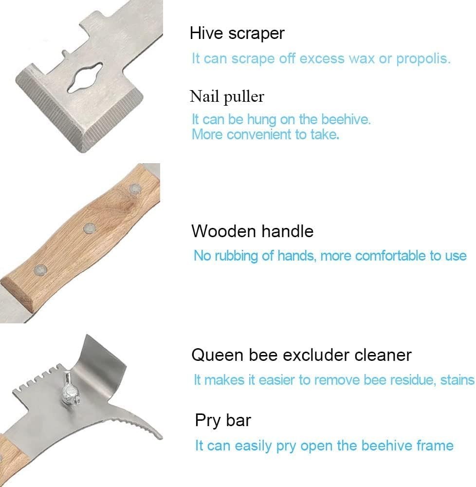 Compact 10.6-Inch Multi-Functional Hive Tool - The Ultimate Beekeeping Solution