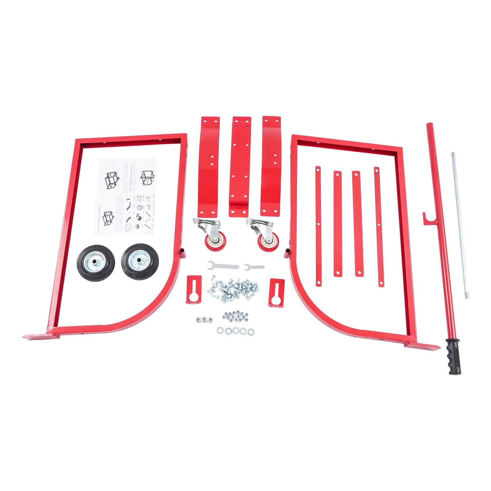 Drum Cradle With 4 Wheels, 55Gal Drum Cradle, 600lbs ,Red for Workshop&Factory