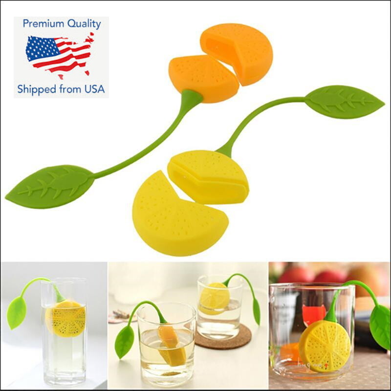 Orange Shape Silicone Leaf Loose Tea Infuser Filter Strainer Ball