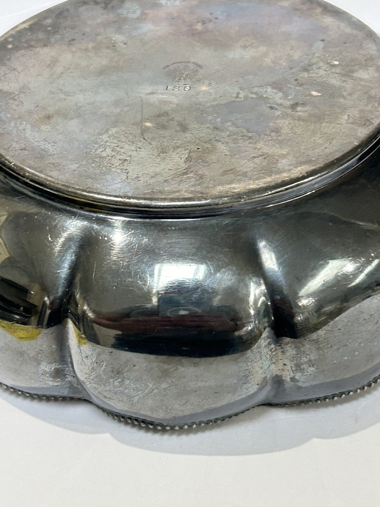 E. G. Webster & Son Quadruple Silver Plate Bowl, Server Antique Initials E.B