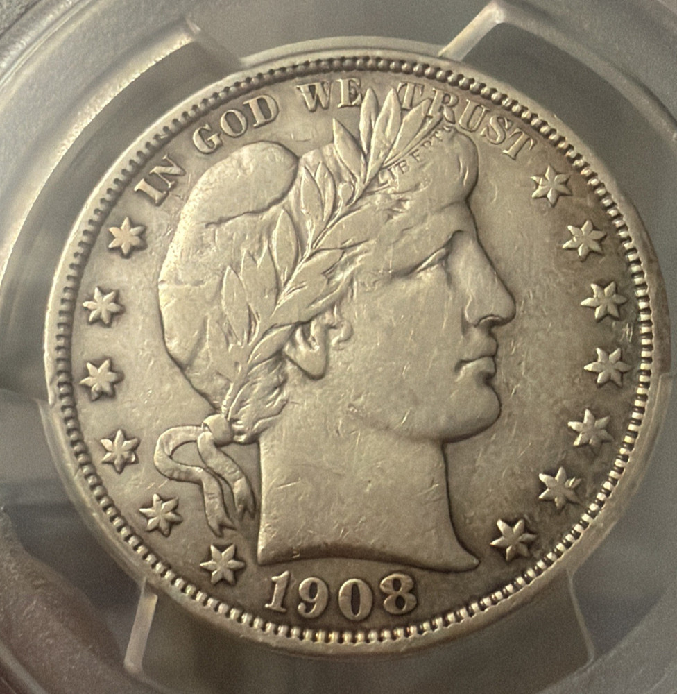 1908-D BARBER HALF DOLLAR - PCGS - VF DETAILS