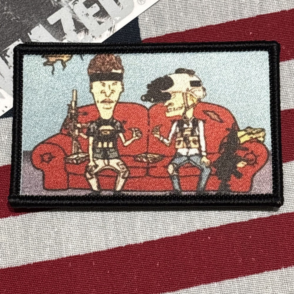 Tactical Beavis & Butthead Patch 3x2.5” Hook & loop High Quality Embroidery