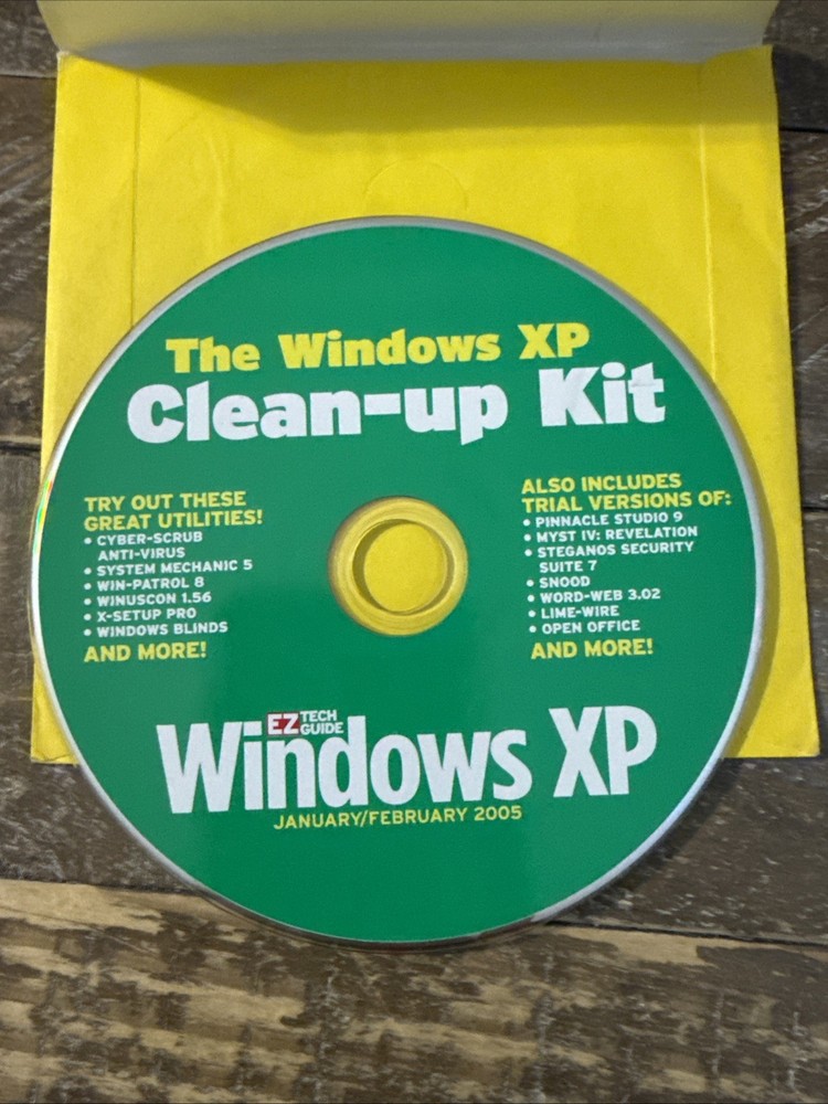 The Windows XP Clean-Up Kit Software PC Cd Rom
