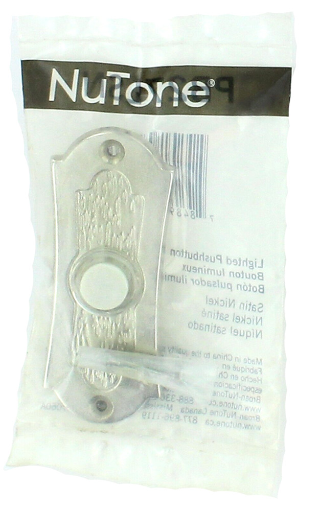 NUTONE PB27LSN LIGHTED PUSHBUTTON - SATIN NICKEL