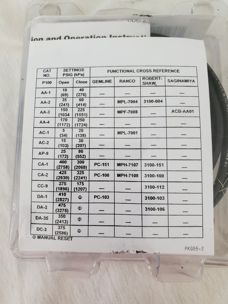 Johnson Controls pressure switch P100CP-1C