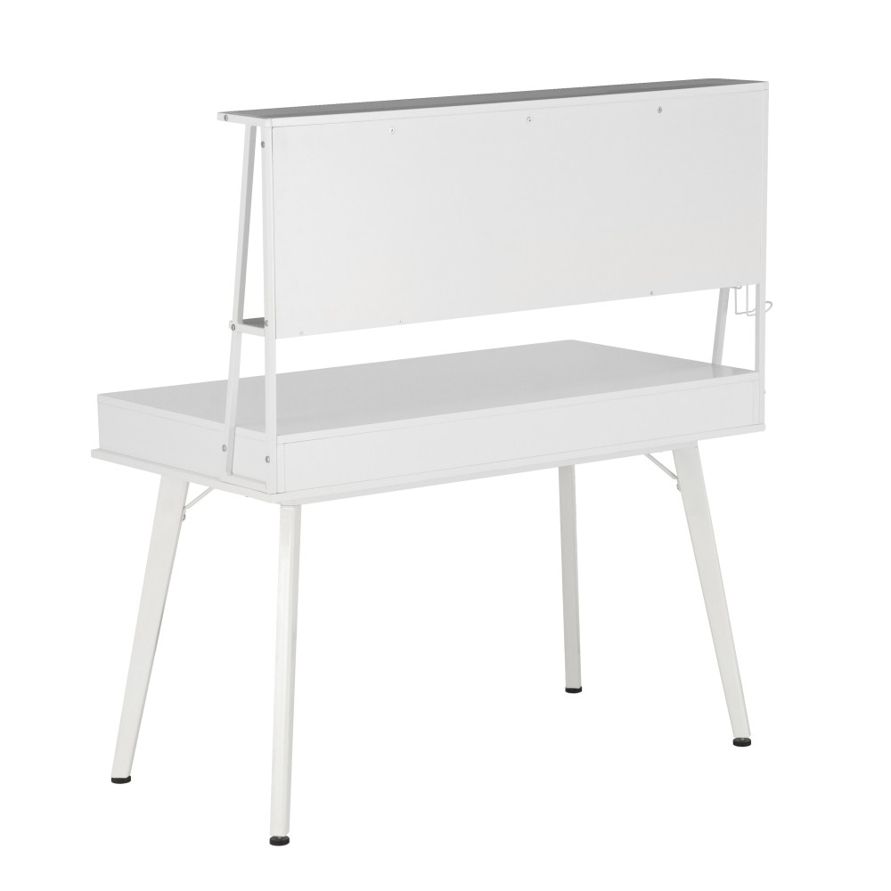 Study Computer Desk w/ Storage & Magnetic Whiteboard - Home Office Workstation