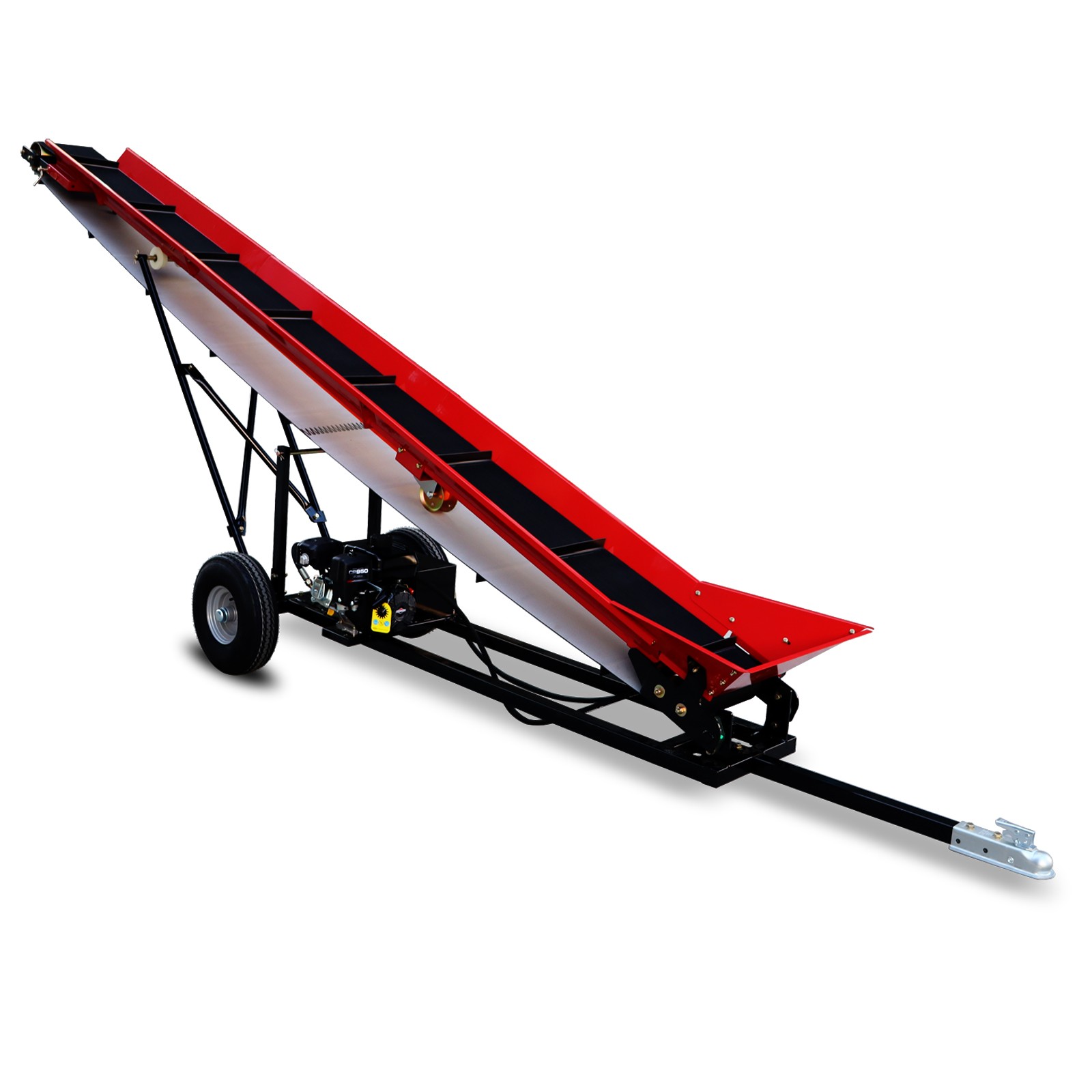 12" Firewood Conveyor 6.5HP Gas Powered 118in Lift Height Belt Log Elevator