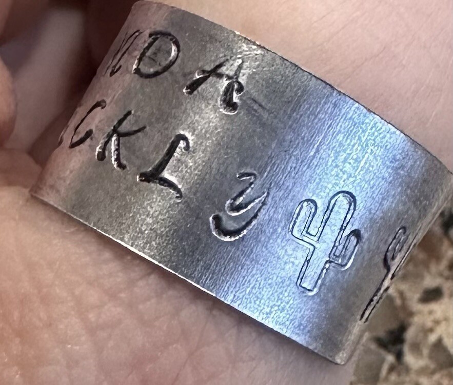 Adjustable Aluminum Ring - Kinda Prickly Cactus Theme