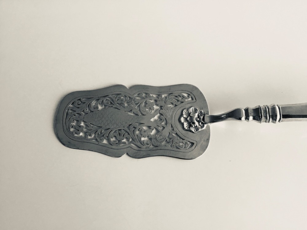 Austro Hungarian 1857 Solid 12 silver fish 🐟  Serving Piece