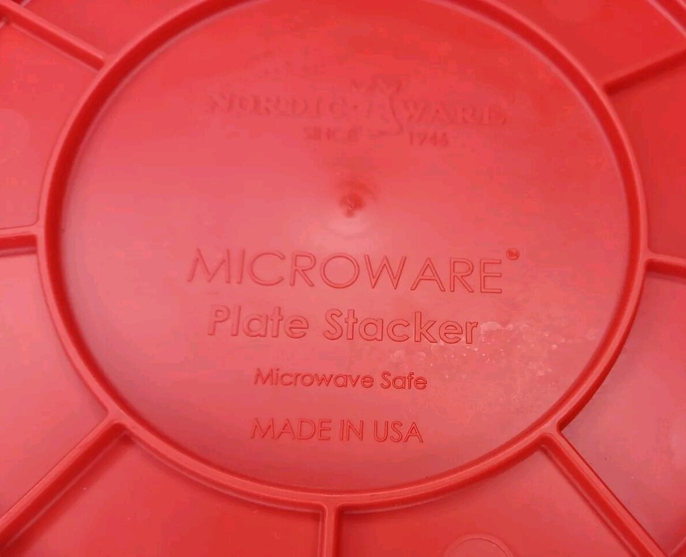 Nordic Ware Microwave Plate Stacker Two Plates At Once Red Plastic