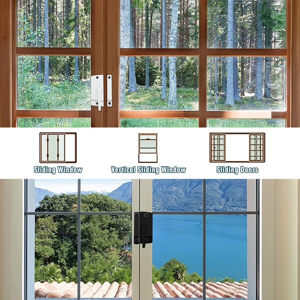 2 Pack Security Window Sash Locks - Fits Horizontal or Vertical Windows