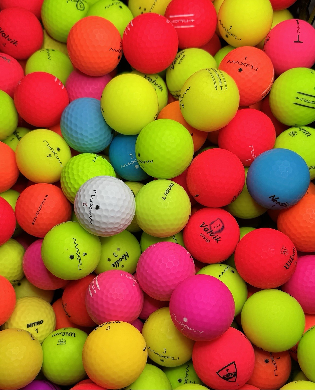 50 5/4A+  Assorted Color Matte Golf Balls *Free Shipping*