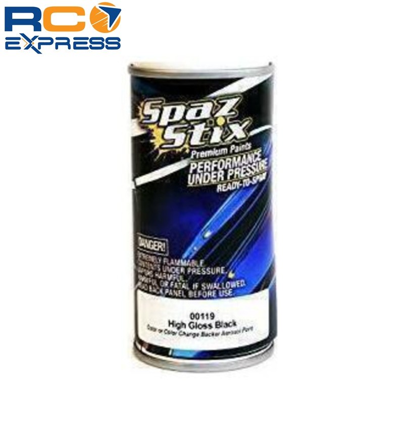Spaz Stix High Gloss Black/Backer Aerosol Paint 3.5oz Can SZX00119