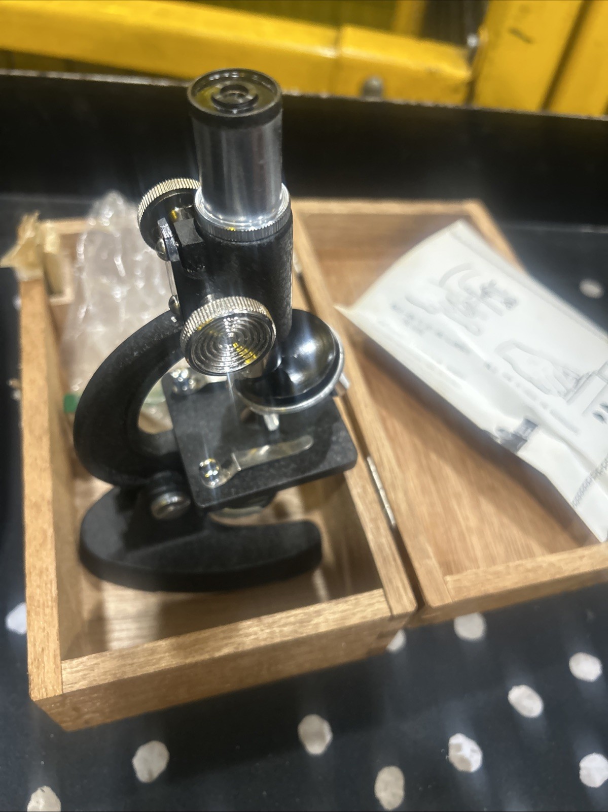 Vintage Y.K.S Microsope With Wood Box Made In Japan