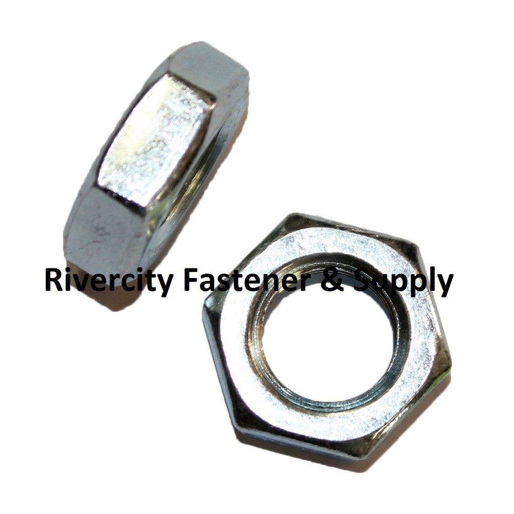 (100) 5/16-18 HEX JAM NUTS ZINC PLATED - THIN / HALF NUT