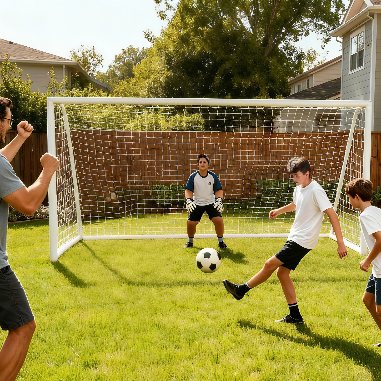 Portable Soccer Goal 12'x6' PVC Frame Soccer Net for Backyard Football Training
