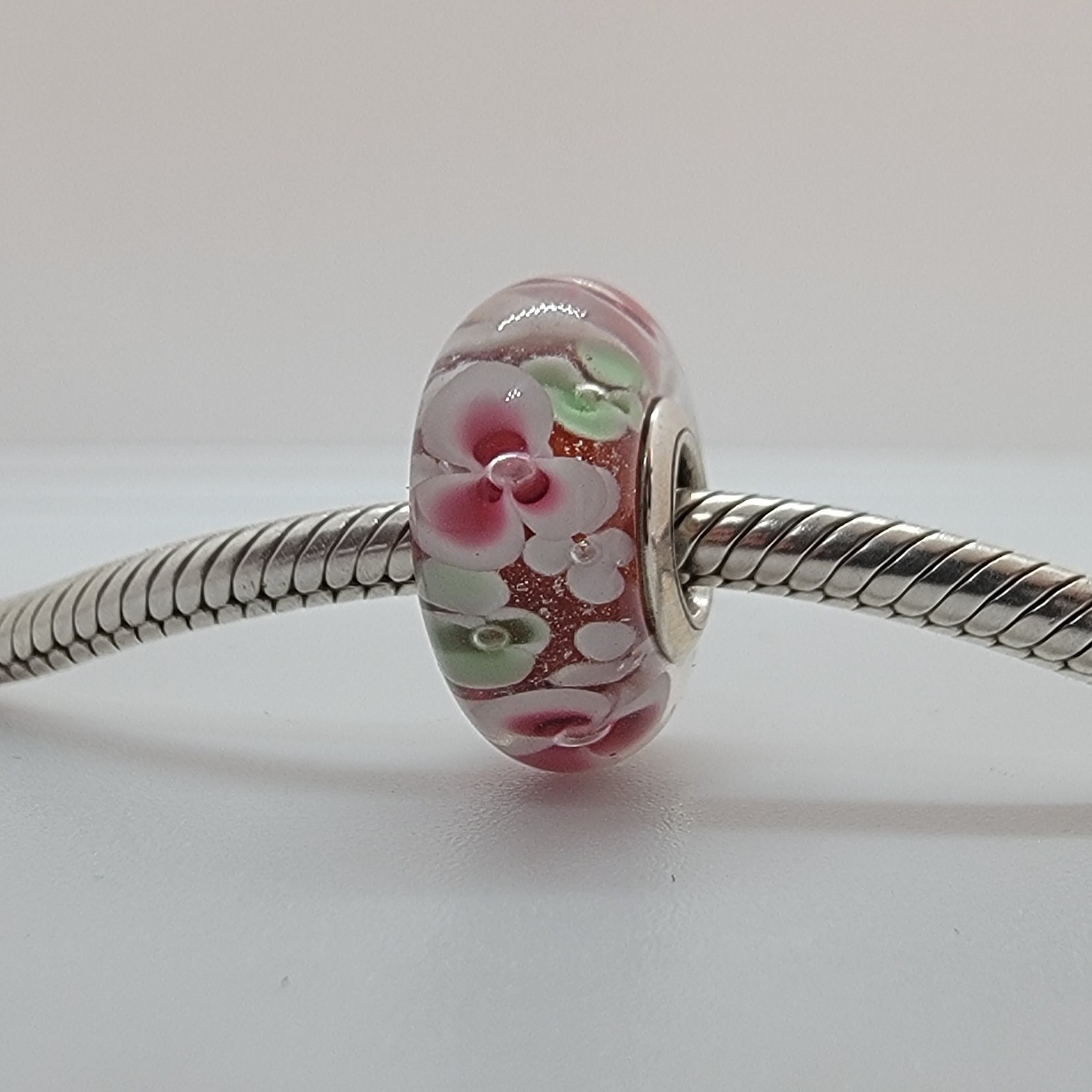 Pandora Garden Flowers Murano Glass Charm