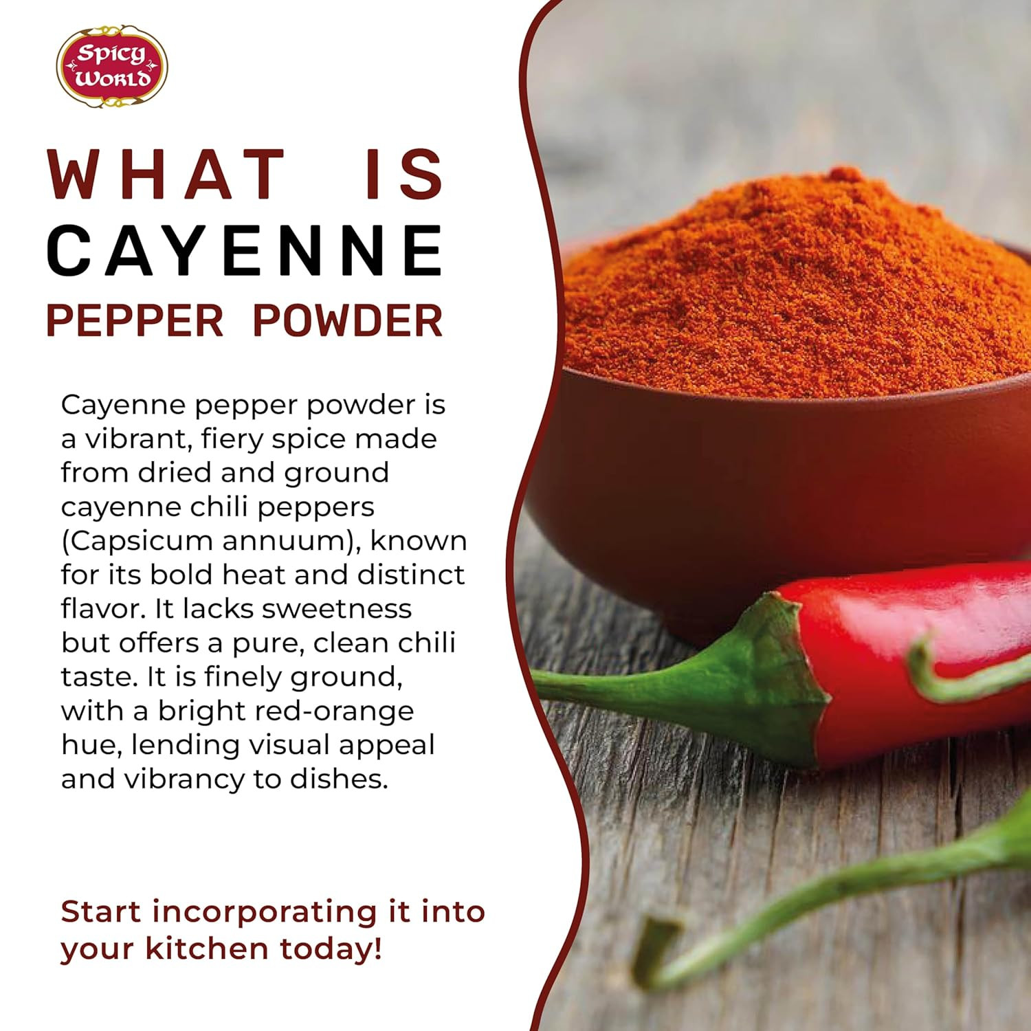 Cayenne Pepper Powder 16oz Jar - 50,000 SHU, Gluten Free, All Natural Red Pepper