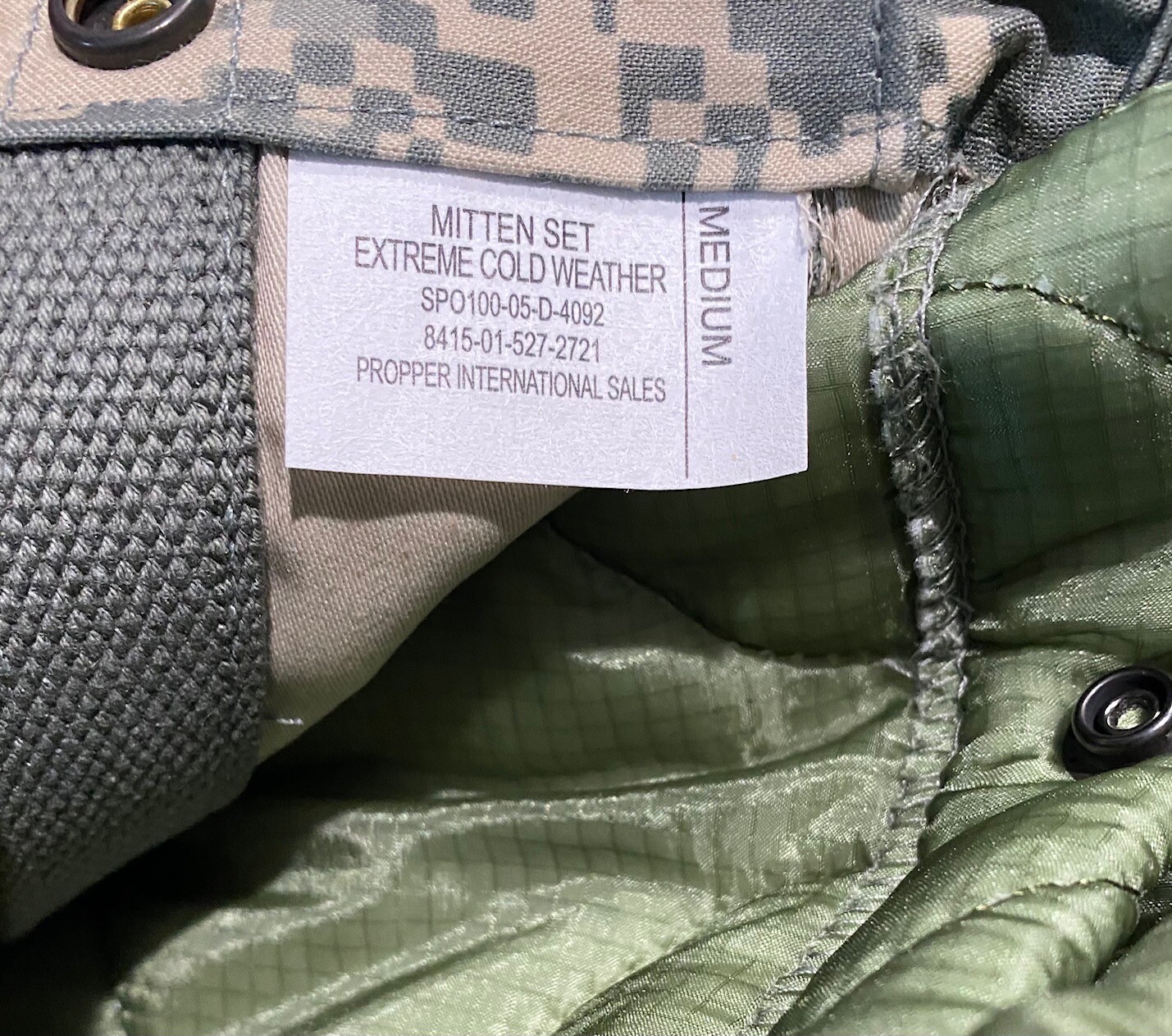 USGI Extreme Cold Weather Mitten Set ACU Large "NEW"