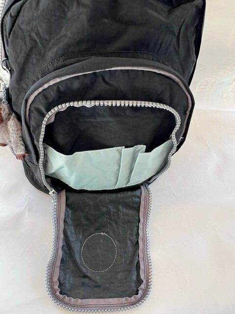 New With Tag Kipling Hiker Expandable Backpack -Black Mint Trim