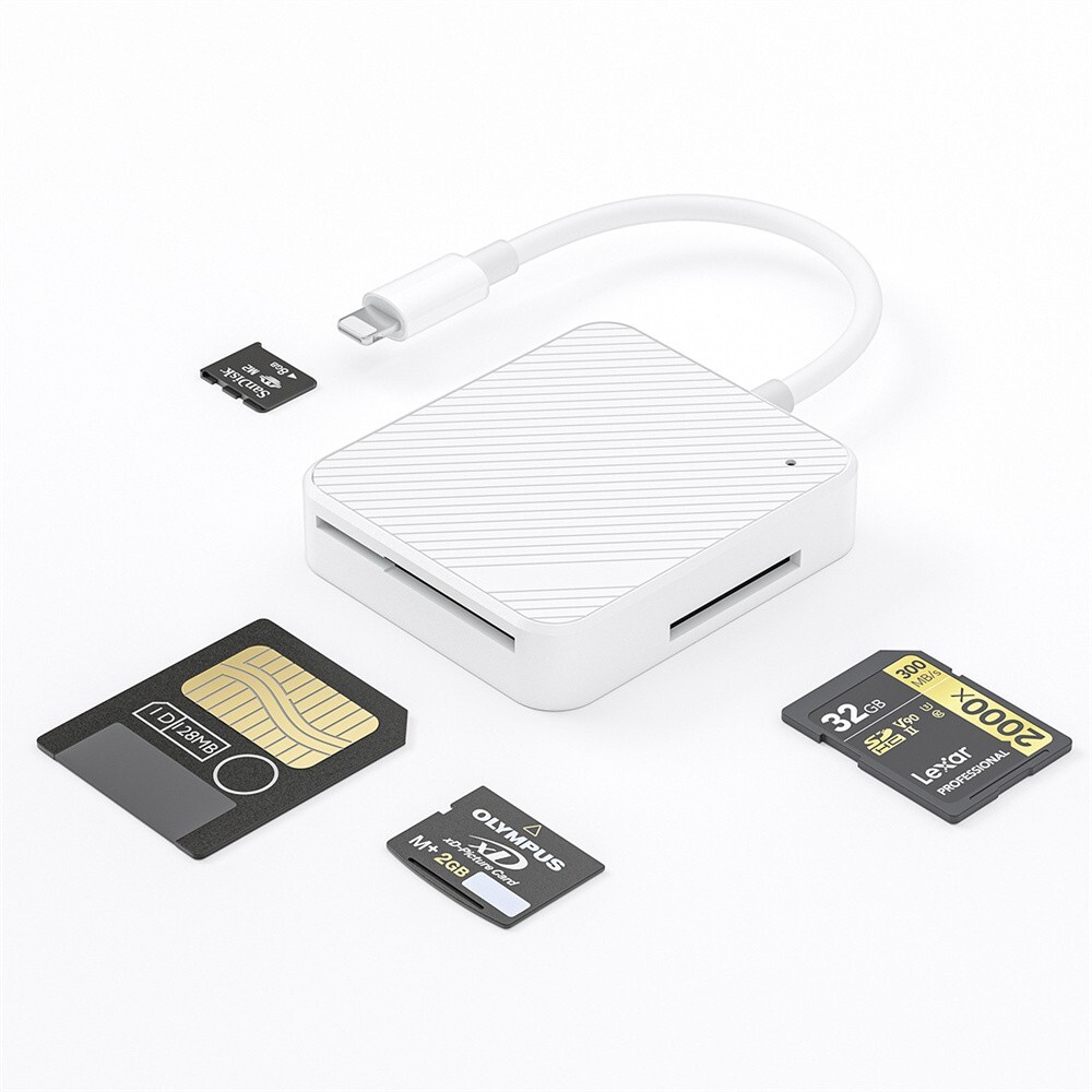 Portable 4 in 1 USB-C SmartMedia M2 SD XD Card Reader Adapter For iPhone Android