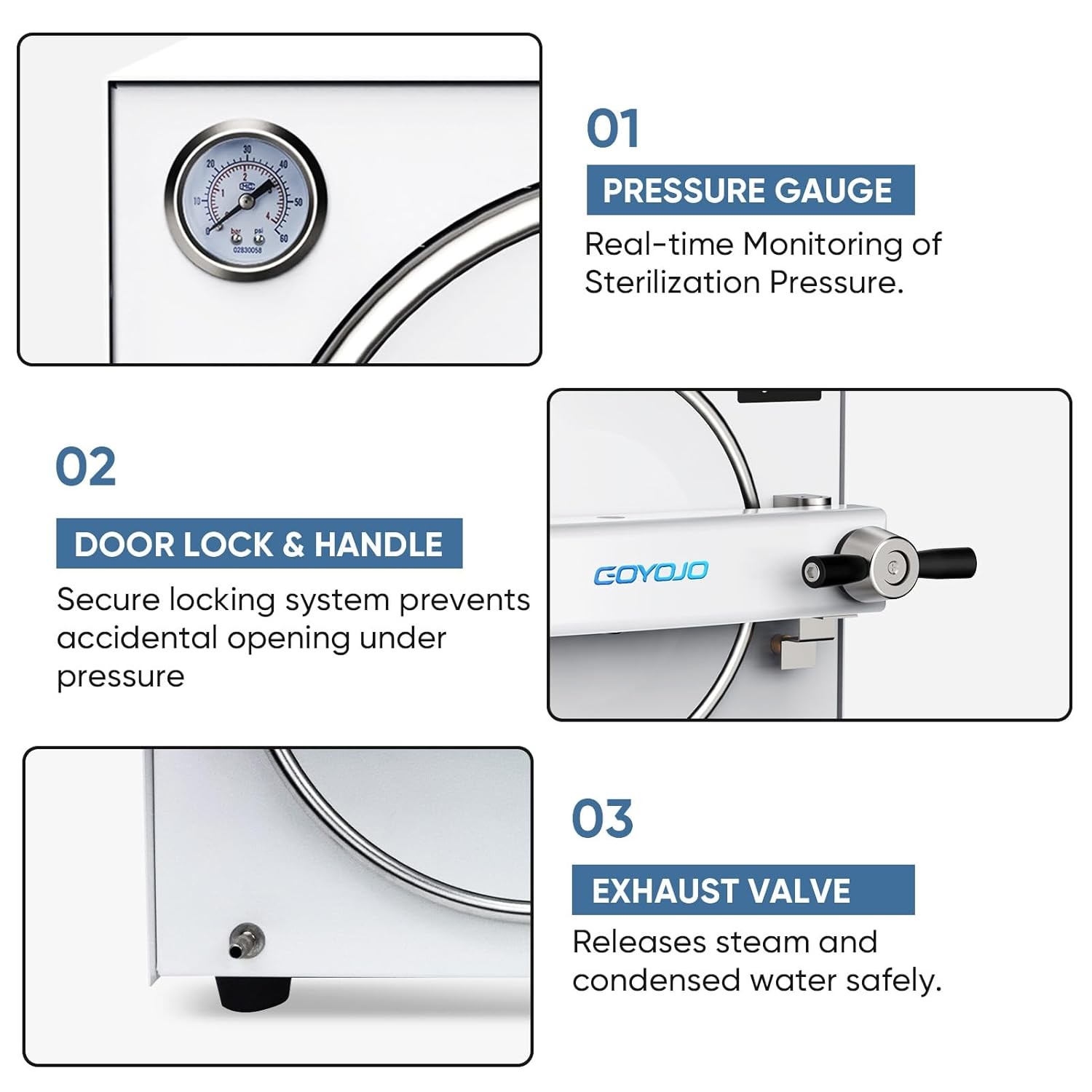 GOYOJO 18L Autoclave Sterilizer Tabletop Machine for Tattoo Dental Beauty Salon