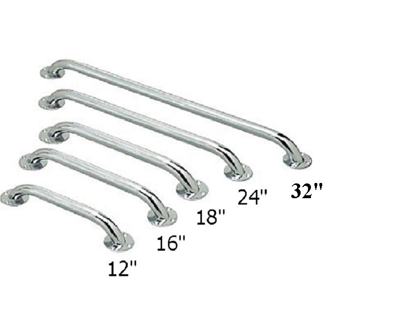 Grab Bar, Knurled Chrome by Healthline Trading