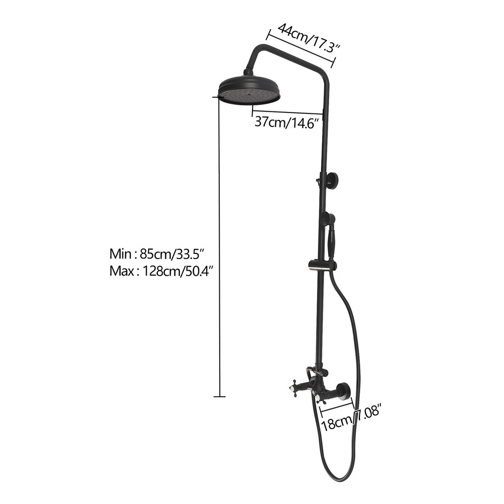 Handheld Shower Head High-Pressure Adjustable Showerhead Top Spray Double Knobs