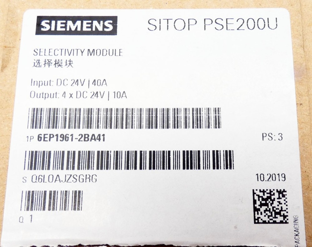 Siemens SITOP PSE200U 6EP1961-2BA41 E:03 Selectivity Module -Unused/Original Packaging-