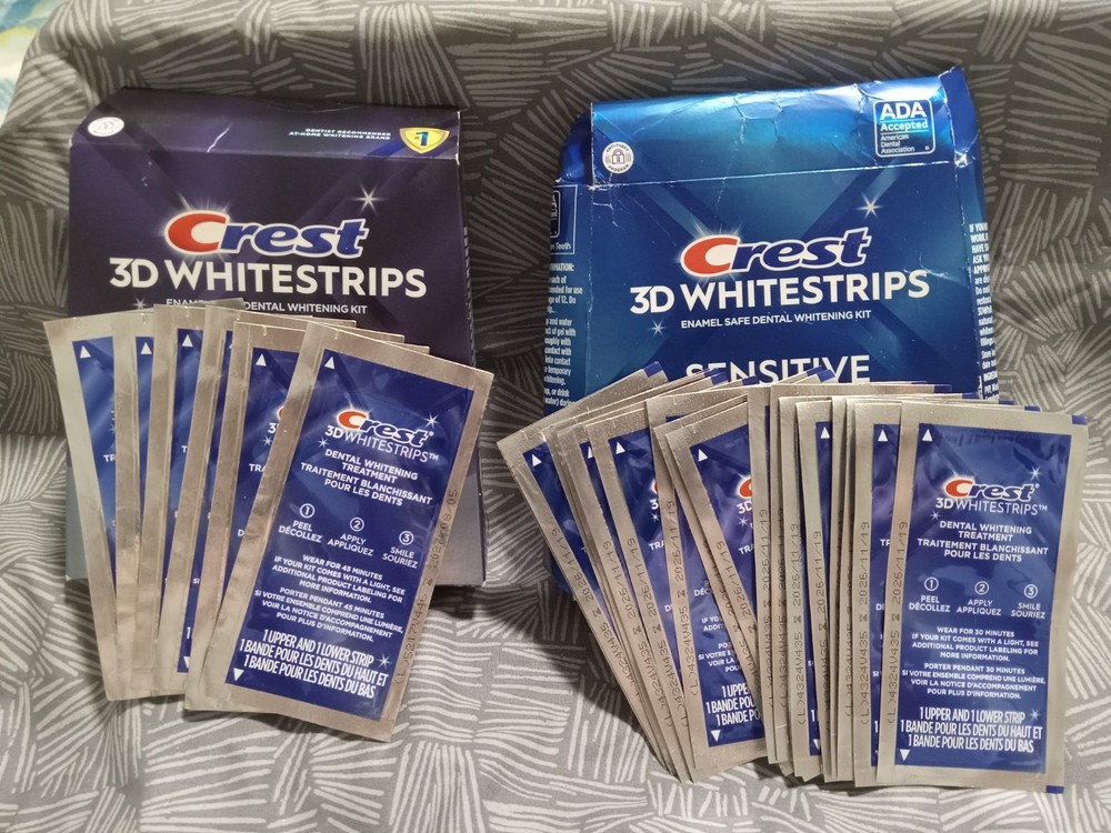 Crest 3D Whitestrips Sensitive & Professional White. Read Description,Qty Differ