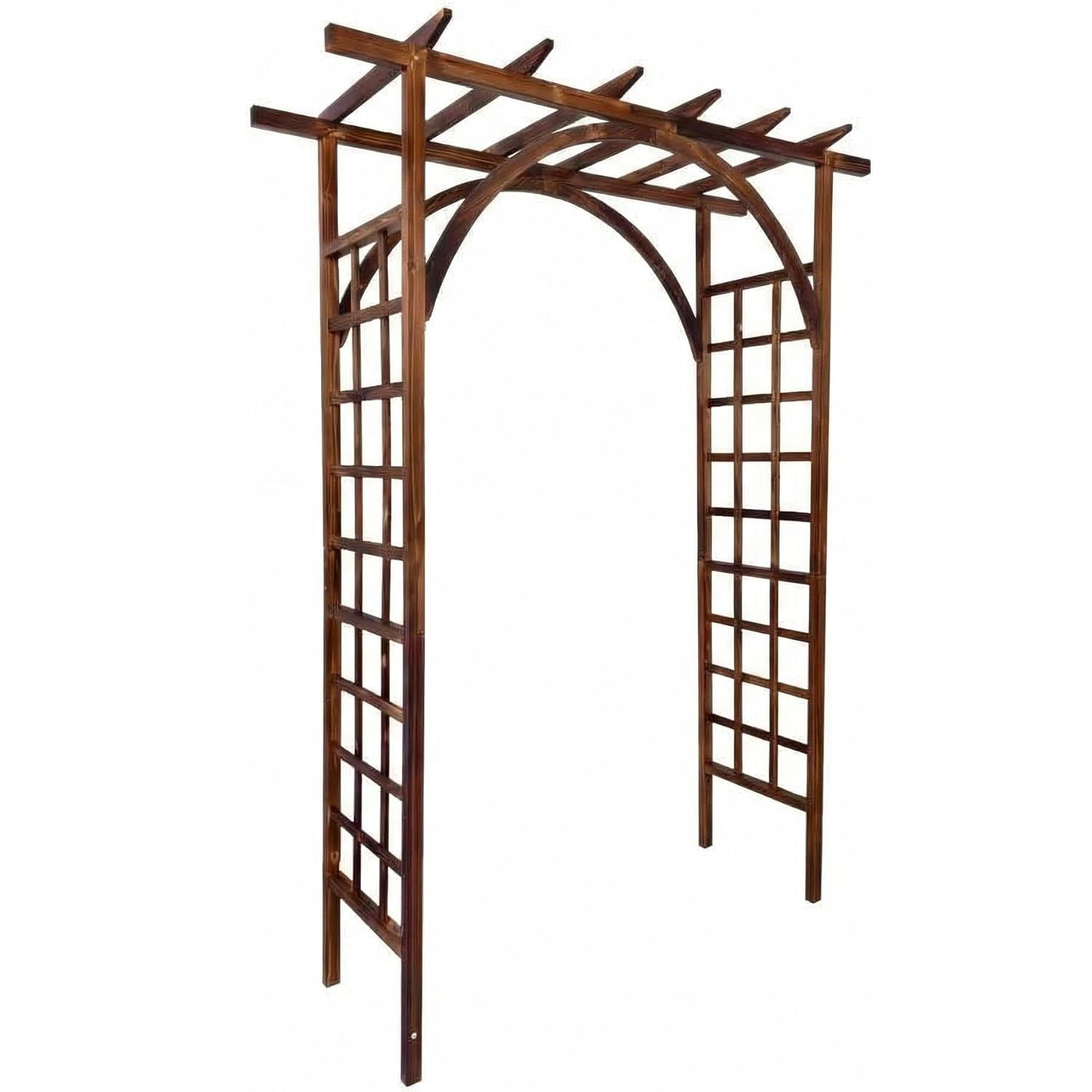 7 Ft Garden Arbor Wooden Wedding Decor Arches with Trellis for Climbing Plants