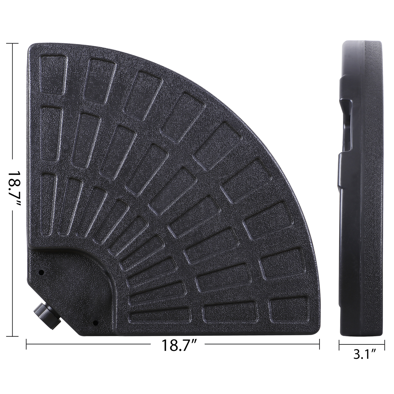 4-Piece Offset Patio Umbrella Circular Base Stand w/ Hooks & Carry Handles