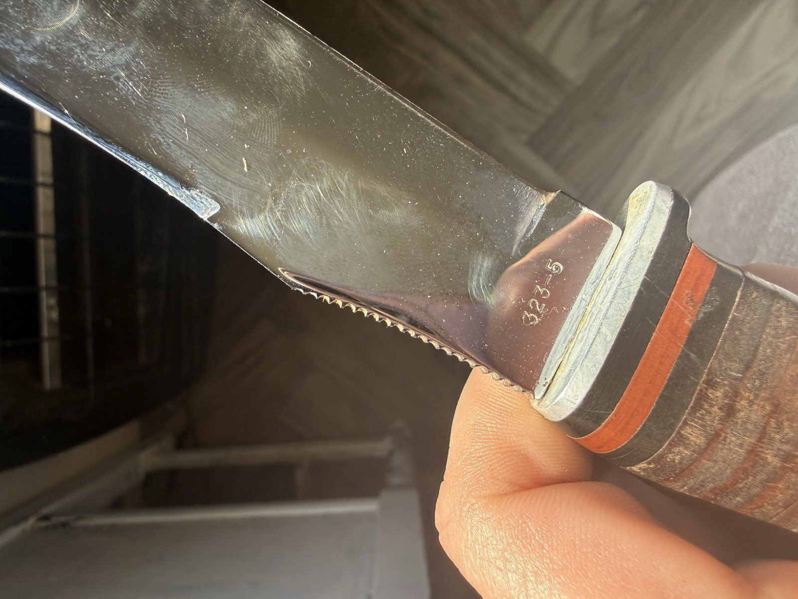 Case Vintage 5" Clip Point Fixed Blade Hunting Knife Leather Handle w/ Sheath