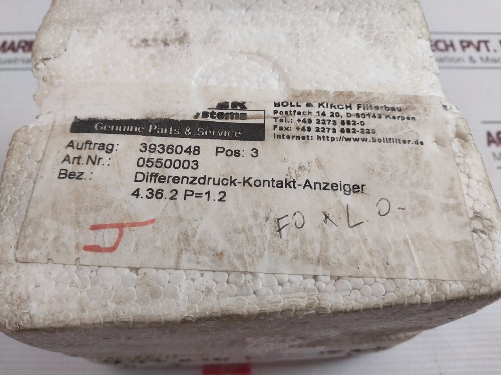 BOLLFILTER 4.36.2 Pressure Indicator