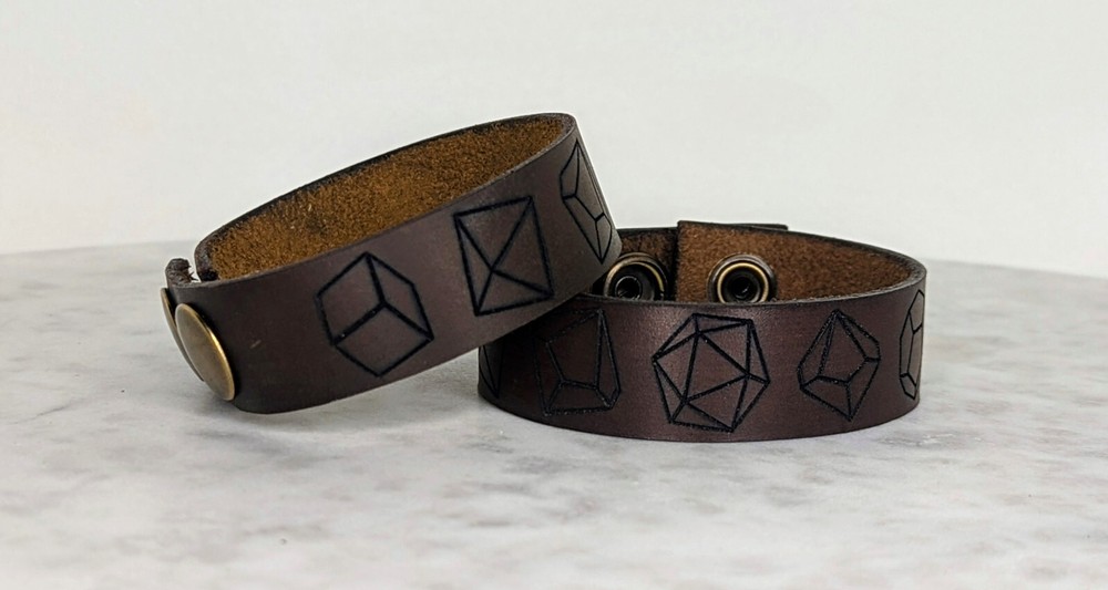 DnD Dice Leather Bracelet