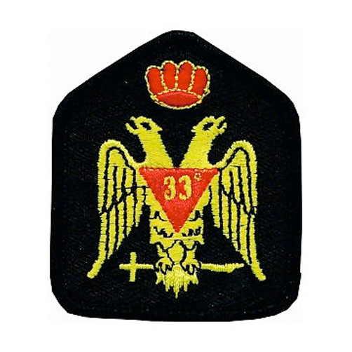 Masonic Patch Scottish Rite Wings Down 33rd Degree Freemasons Double Eagle Crown