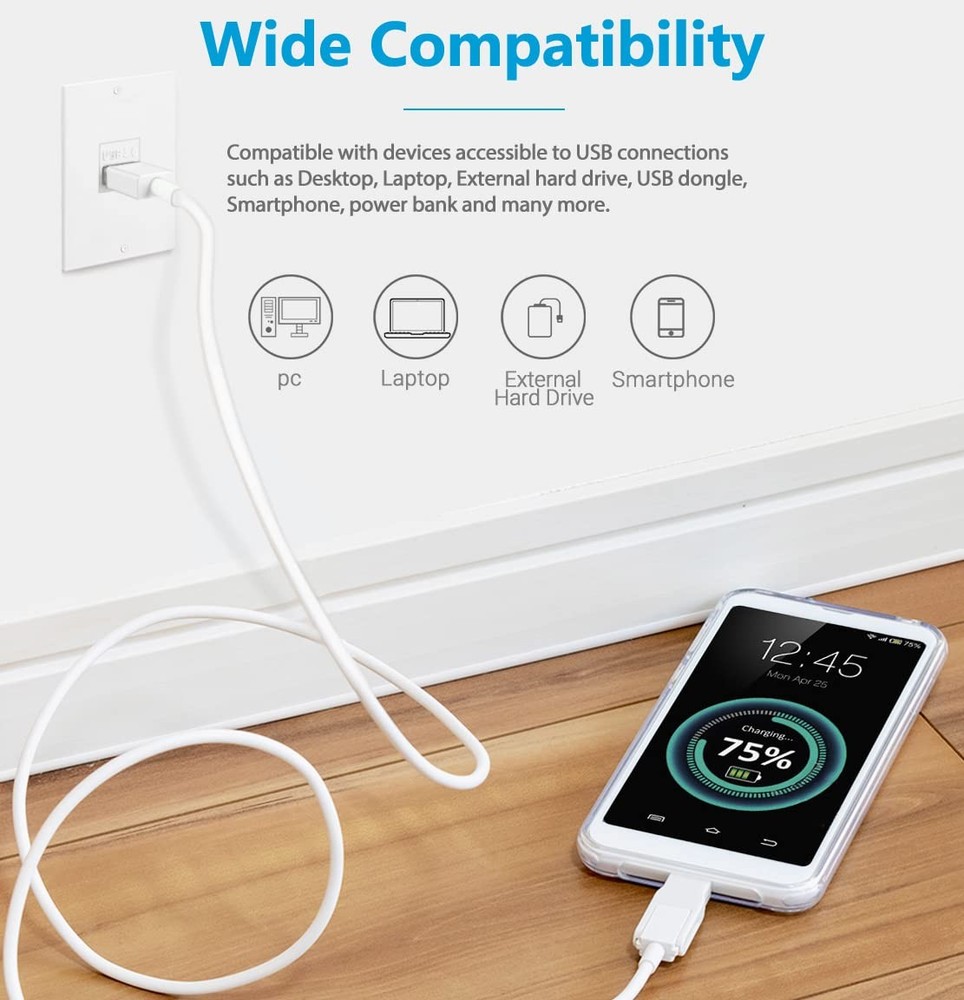 URWOOW USB 3.0 Keystone Jack Inserts (2 Pack) 2 Pack, White