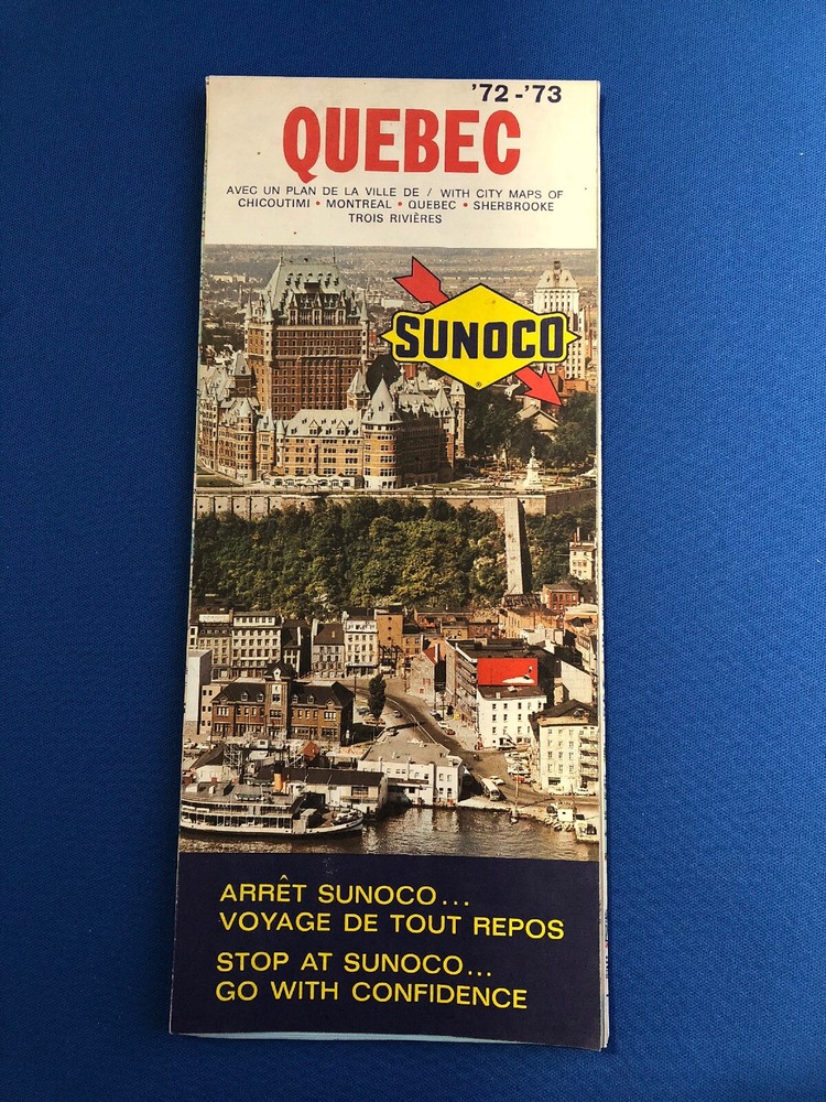 Vintage 72-73 Quebec Sunoco Road Map