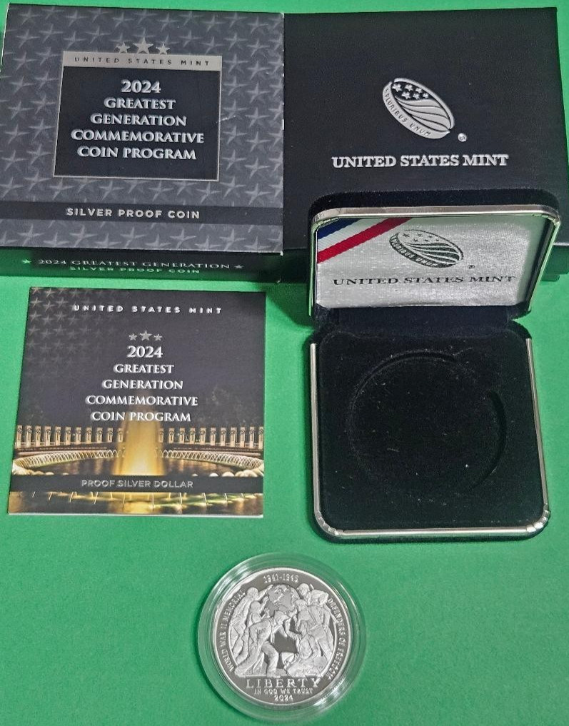 2024 Greatest Generation Proof 99.9% Pure Silver Dollar Coin /Box COA Ships Free