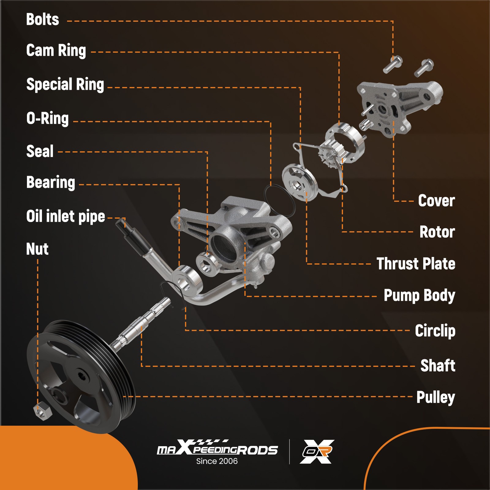 Power Steering Pump For Ford Edge 3.5L 3.7L 2011-2014 21-4062 CT4Z3A674A