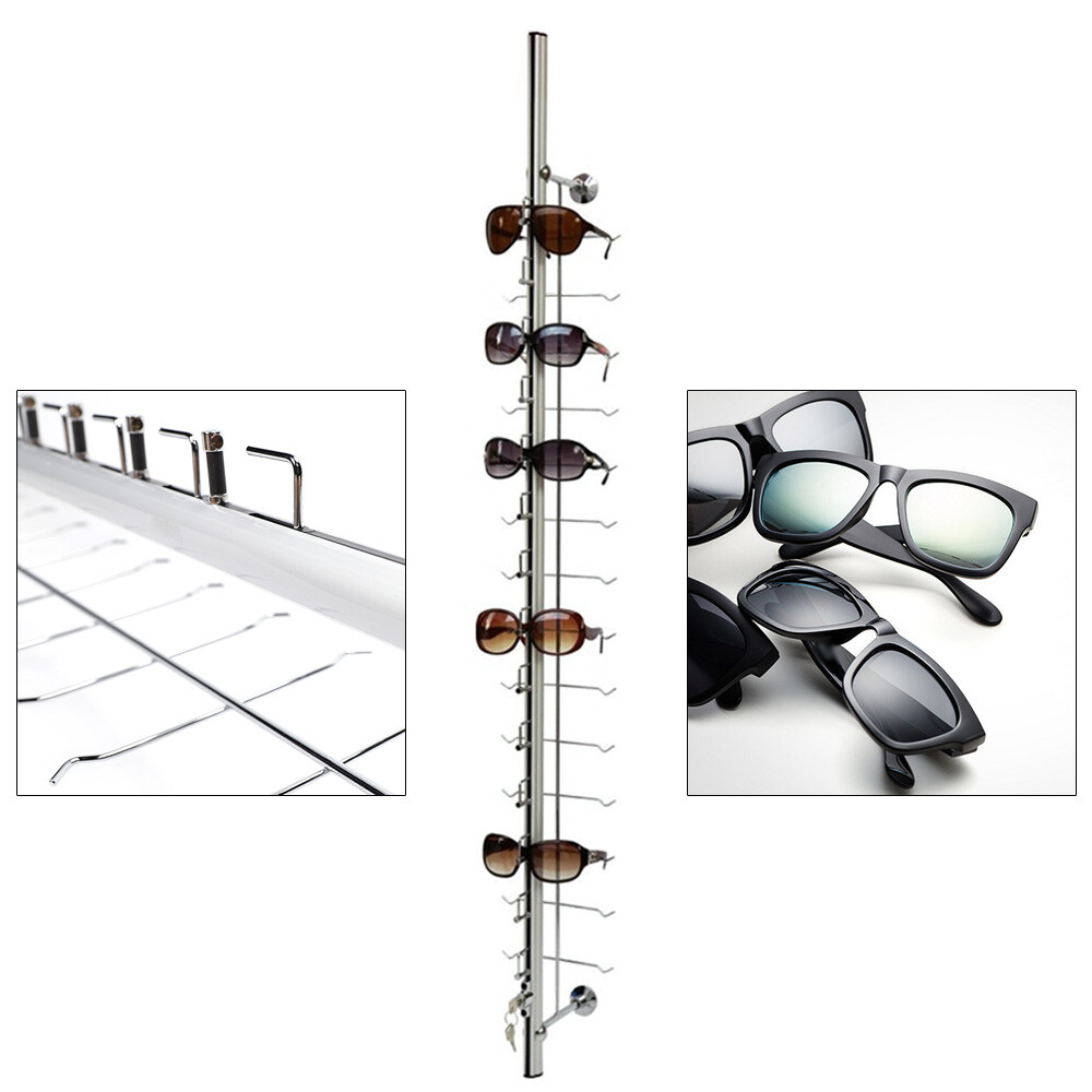 10Pcs 14 Frames Rack Sunglasses Display Eyewear Eyeglasses Holder Lockable