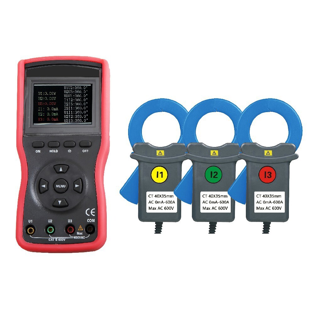 Large Caliber Three Phase Digital Phase Voltmeter for Thick Cable Wires Φ40mm