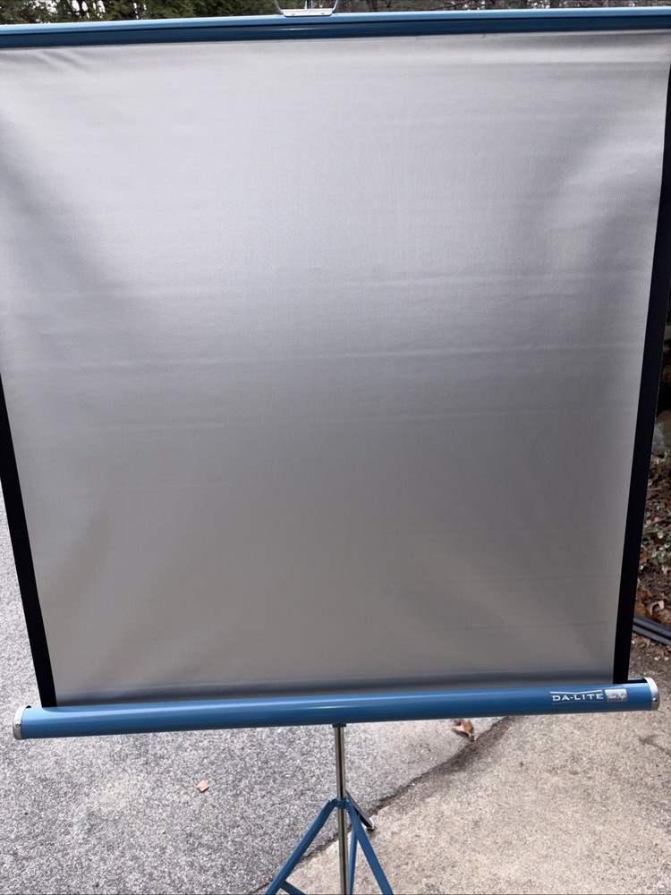 Vintage Da-Lite Silver Flyer Projector Screen With Original Box
