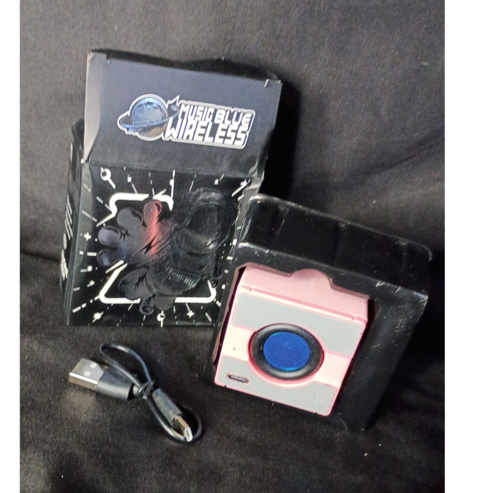 True Blue Wireless Pink Blue Mini Portable Speaker with USB Cable